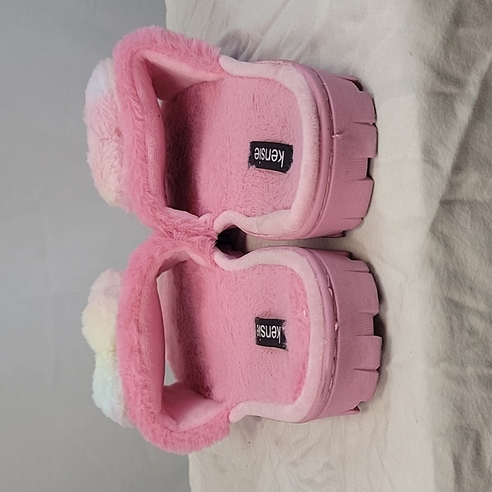 Pink Fluffy Heart Slippers kensie Size XL (10/11) - Picture 4 of 7
